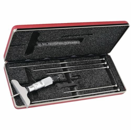 Starrett® 440Z-6RL Mechanical Depth Micrometer With Padded Case, 0 to 6 in, Graduations: 0.001 in